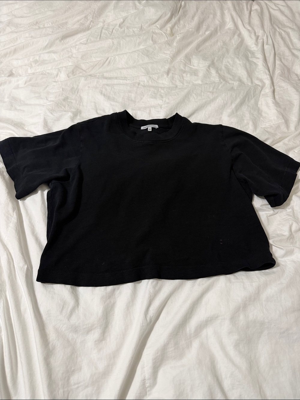 Cotton Citizen Black Cropped Crewneck Tee